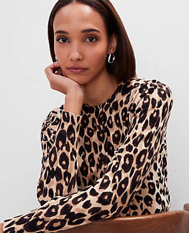 Ann Taylor Animal Print Ann Cardigan made by Ann Taylor