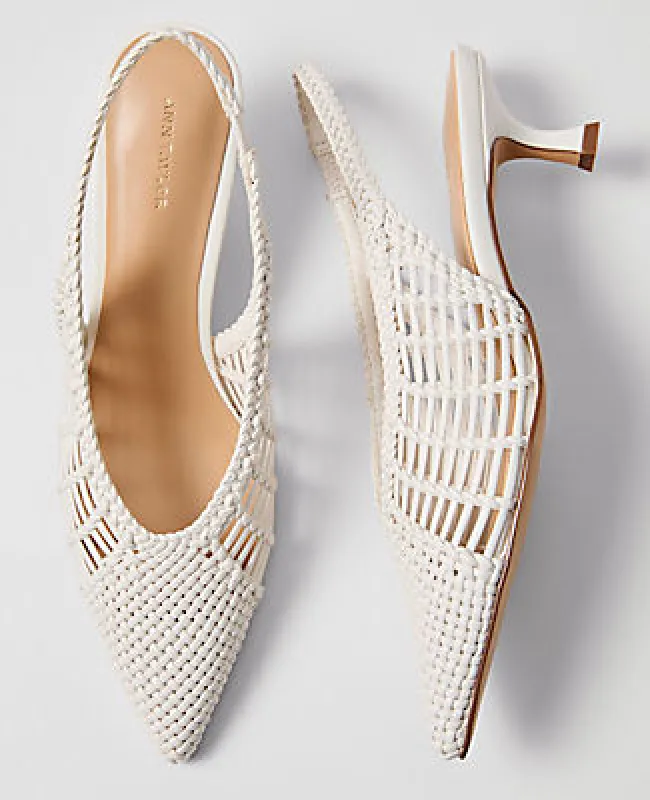 Ann Taylor Woven Nip Toe Slingback Pump sold by Ann Taylor