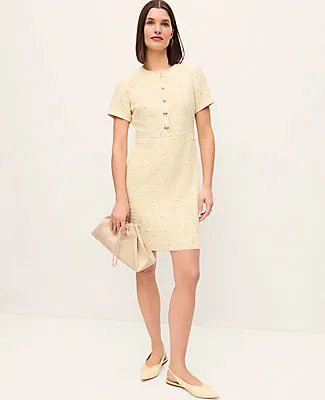 Ann Taylor Petite Tweed Button Shift Dress sold by Ann Taylor