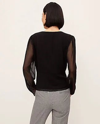 Ann Taylor Petite V-Neck Peplum Blouse sold by Ann Taylor product image thumbnail 2