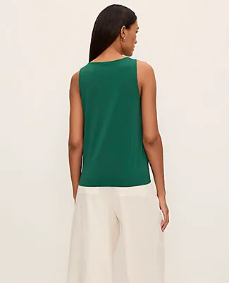 Ann Taylor Petite Mixed Media V-Neck Shell Top sold by Ann Taylor product image thumbnail 2