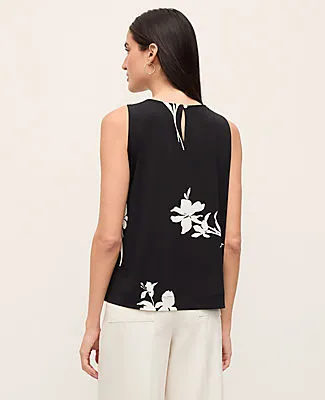 Ann Taylor Petite Floral Mixed Media Gathered Top sold by Ann Taylor product image thumbnail 2