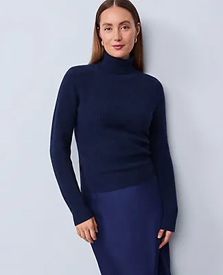 Ann Taylor Studio Collection Cashmere Ribbed Turtleneck Sweater sold by Ann Taylor product image thumbnail 3