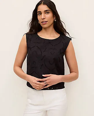 Ann Taylor Petite Eyelet Top sold by Ann Taylor