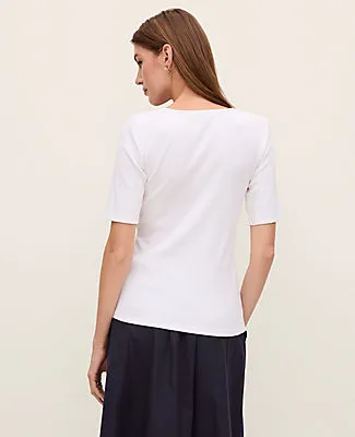 Ann Taylor Weekend Collection Lace Trim Tee sold by Ann Taylor product image thumbnail 2