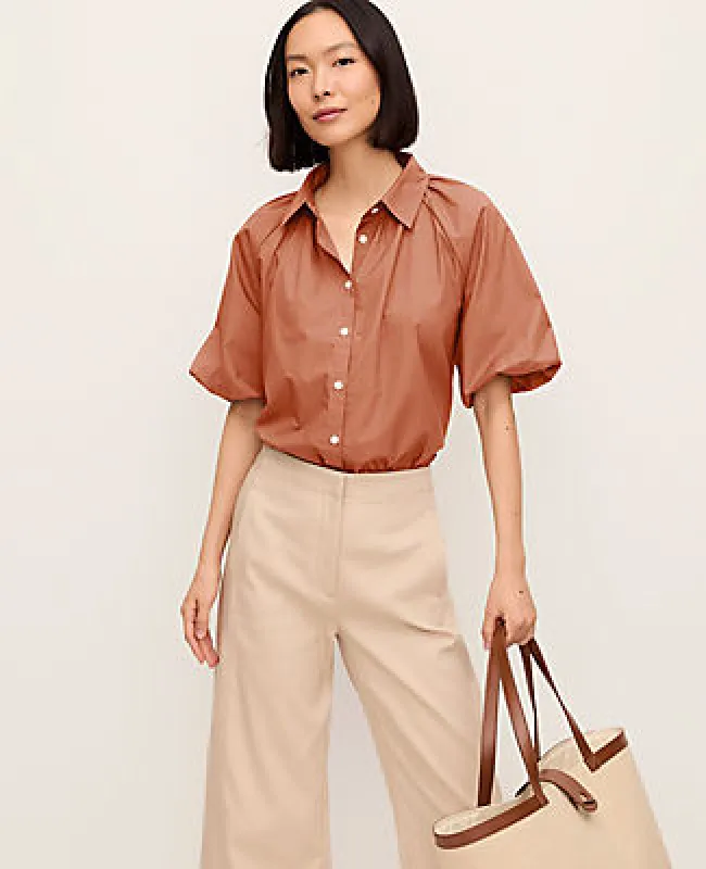 Ann Taylor Blouson Sleeve Button Down Shirt sold by Ann Taylor