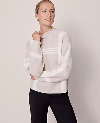 Ann Taylor Weekend Collection Plaid Mock Neck Sweater sold by Ann Taylor product image thumbnail 3