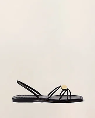 Ann Taylor Leather Hardware Embellished Sandal sold by Ann Taylor