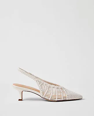 Ann Taylor Woven Nip Toe Slingback Pump sold by Ann Taylor product image thumbnail 2