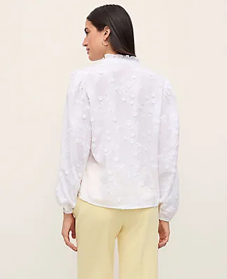 Ann Taylor Embroidered Ruffle Collar Shirt sold by Ann Taylor product image thumbnail 2