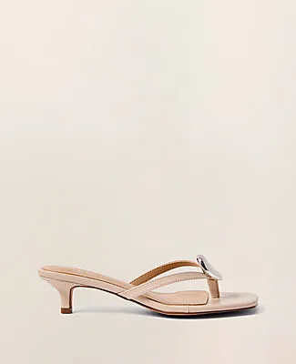 Ann Taylor Leather Flip Flop Heeled Sandal sold by Ann Taylor