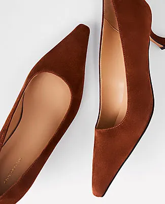 Ann Taylor Suede Nip Toe Kitten Heel Pump sold by Ann Taylor product image thumbnail 2