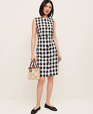 Ann Taylor Gingham Column Midi Dress sold by Ann Taylor