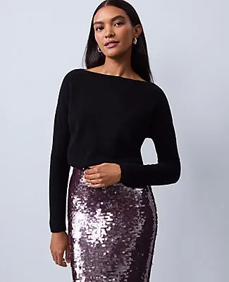 Ann Taylor Studio Collection Cashmere Off-The-Shoulder Sweater sold by Ann Taylor