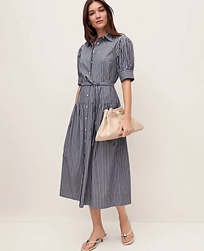 Ann Taylor Petite Striped Shirtdress sold by Ann Taylor
