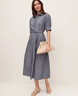 Ann Taylor Petite Striped Shirtdress sold by Ann Taylor
