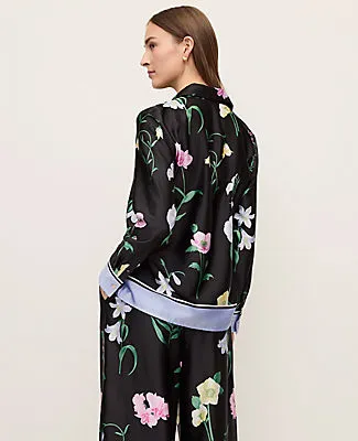 Ann Taylor Floral Satin Essential Shirt sold by Ann Taylor product image thumbnail 2