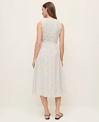 Ann Taylor Micro Dot Flare Dress sold by Ann Taylor product image thumbnail 2