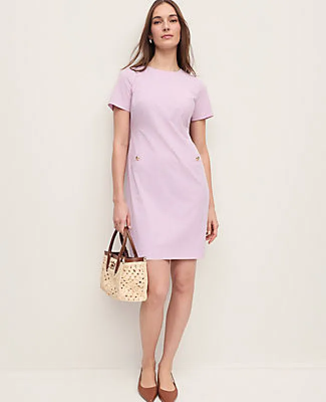 Ann Taylor Petite Gingham Button Pocket Shift Dress made by Ann Taylor