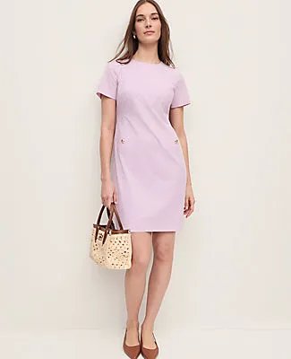 Ann Taylor Gingham Button Pocket Shift Dress sold by Ann Taylor