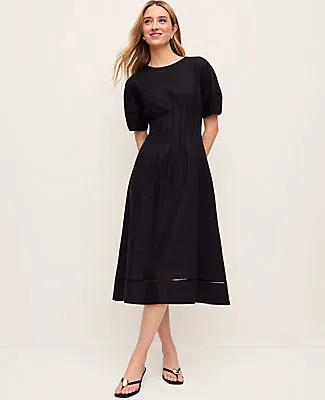 Ann Taylor Pintuck Linen Blend Midi Dress sold by Ann Taylor