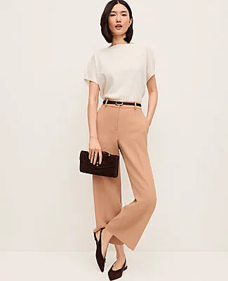 Ann Taylor The Wide-Leg Cropped Pant in Textured Crepe sold by Ann Taylor