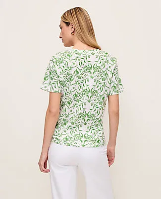 Ann Taylor Floral Crew Neck Tee sold by Ann Taylor product image thumbnail 2