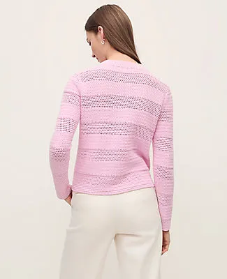 Ann Taylor Mixed Stitch Sweater Jacket sold by Ann Taylor product image thumbnail 2