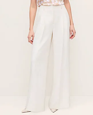 Ann Taylor The Petite Pleated Wide-Leg Pant in Textured Crepe sold by Ann Taylor product image thumbnail 2