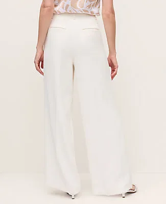 Ann Taylor The Petite Pleated Wide-Leg Pant in Textured Crepe sold by Ann Taylor product image thumbnail 3