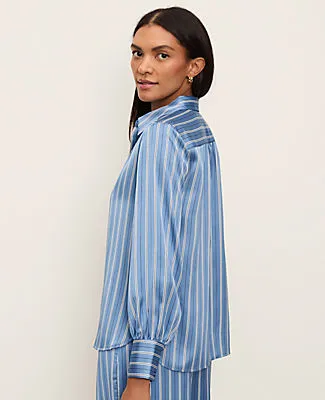 Ann Taylor Striped Satin Collared Shirt sold by Ann Taylor product image thumbnail 2