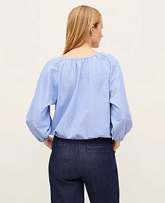 Ann Taylor Petite Striped Bubble Hem Top sold by Ann Taylor product image thumbnail 2