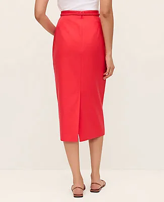Ann Taylor Petite Belted Midi Pencil Skirt in Linen Blend sold by Ann Taylor product image thumbnail 3