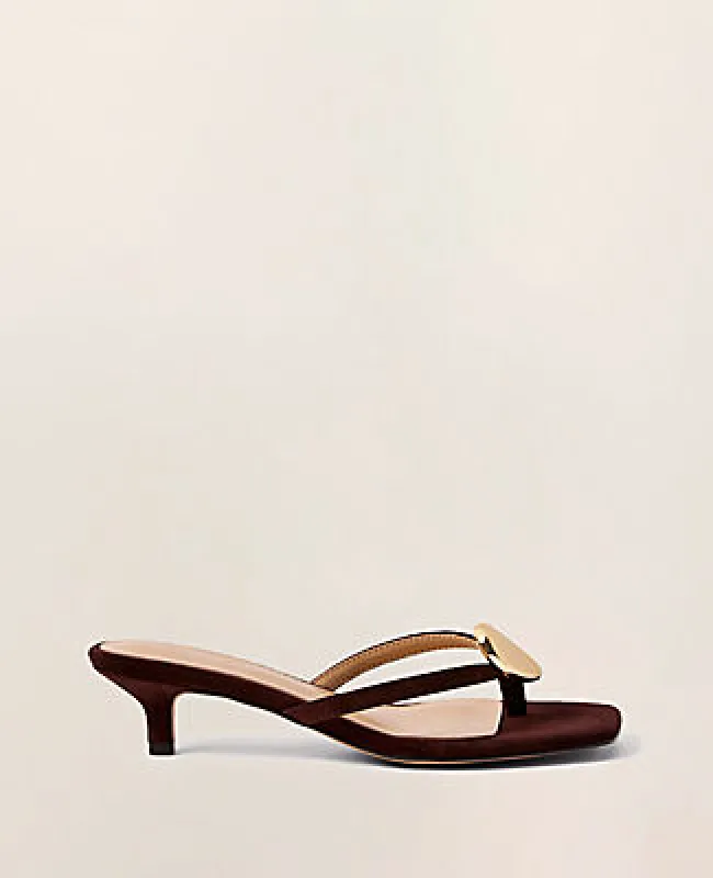 Ann Taylor Suede Flip Flop Heeled Sandal sold by Ann Taylor