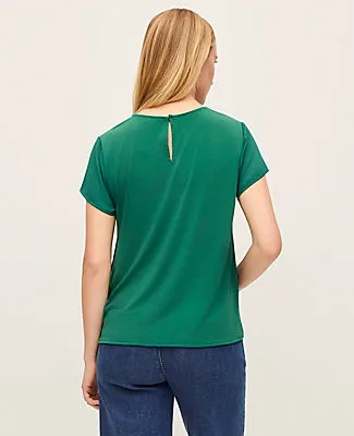 Ann Taylor Mixed Media Crew Neck Tee sold by Ann Taylor product image thumbnail 2