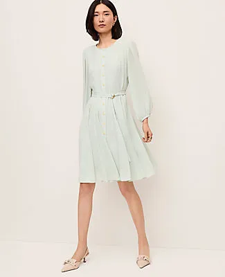 Ann Taylor Petite Belted Flare Dress sold by Ann Taylor