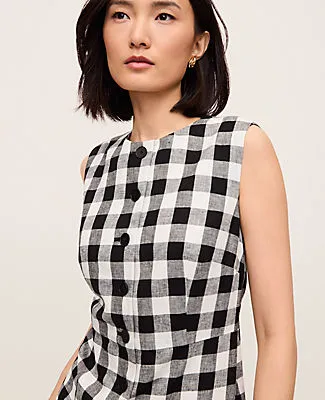 Ann Taylor Gingham Column Midi Dress sold by Ann Taylor product image thumbnail 3