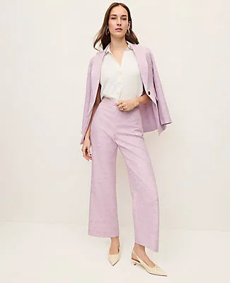 Ann Taylor The Petite Side Zip Straight Pant in Tweed sold by Ann Taylor