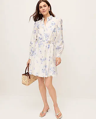 Ann Taylor Petite Floral Collared Flare Shirtdress sold by Ann Taylor