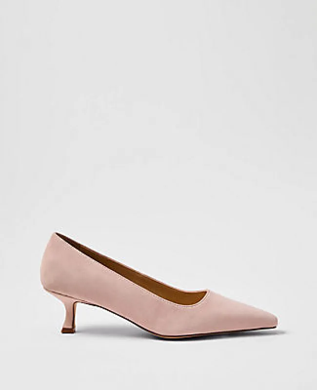 Ann Taylor Suede Nip Toe Kitten Heel Pump sold by Ann Taylor