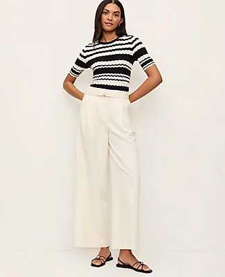 Ann Taylor The Petite Belted Wide-Leg Ankle Pant sold by Ann Taylor