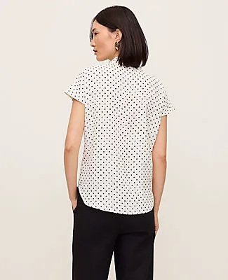Ann Taylor Micro Dot Split Neck Blouse sold by Ann Taylor product image thumbnail 2