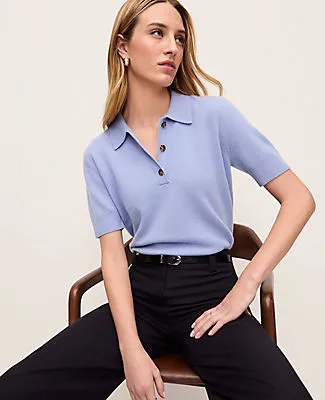 Ann Taylor Cashmere Polo Sweater sold by Ann Taylor