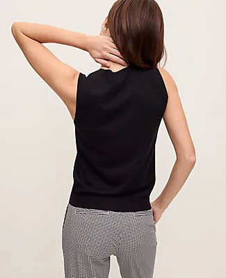 Ann Taylor Pointelle Trim Sweater Shell Top sold by Ann Taylor product image thumbnail 2