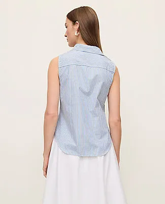 Ann Taylor Striped Sleeveless Essential Shirt sold by Ann Taylor product image thumbnail 2