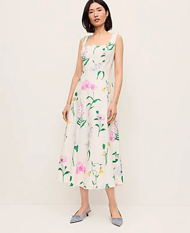 Ann Taylor Floral Flare Midi Dress sold by Ann Taylor