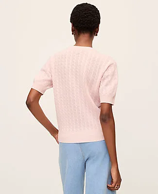 Ann Taylor Cashmere Mixed Pointelle Wedge Tee sold by Ann Taylor product image thumbnail 2