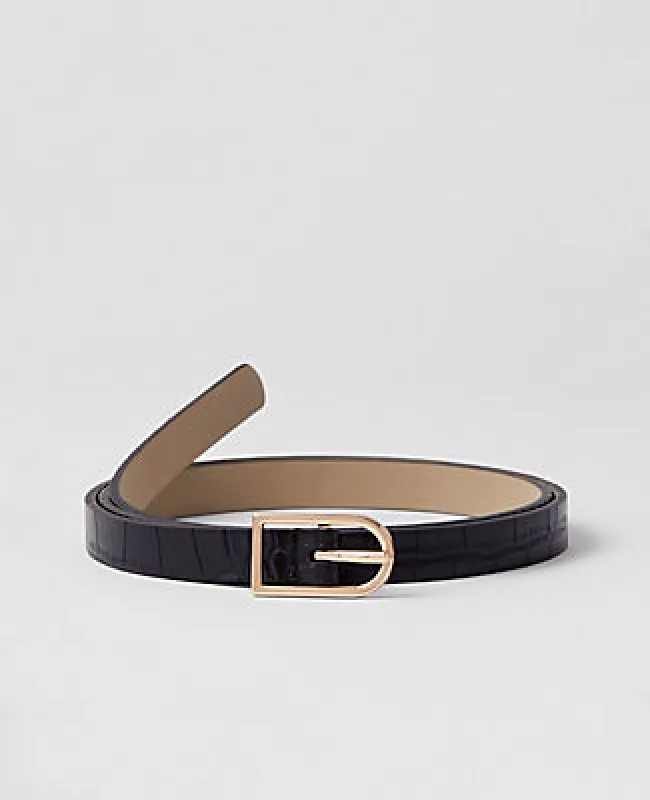 Ann Taylor Skinny Rectangle Buckle Belt made by Ann Taylor