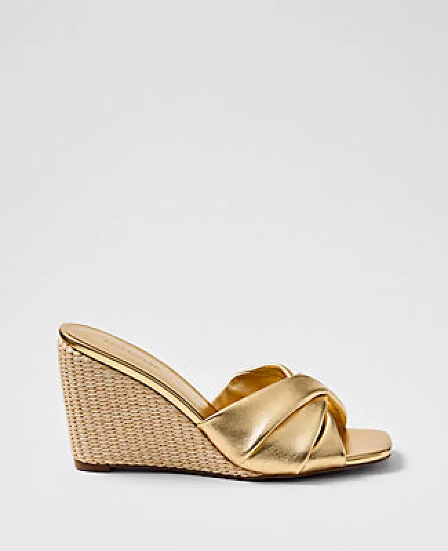 Ann Taylor Metallic Wedge Sandal sold by Ann Taylor