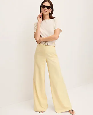 Ann Taylor The Petite Statement Palazzo Pant in Linen Blend sold by Ann Taylor product image thumbnail 4